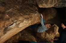 Bouldering in Hueco Tanks on 12/31/2019 with Blue Lizard Climbing and Yoga

Filename: SRM_20191231_1726430.jpg
Aperture: f/5.6
Shutter Speed: 1/250
Body: Canon EOS-1D Mark II
Lens: Canon EF 50mm f/1.8 II
