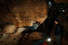 Bouldering in Hueco Tanks on 12/31/2019 with Blue Lizard Climbing and Yoga

Filename: SRM_20191231_1738440.jpg
Aperture: f/6.3
Shutter Speed: 1/250
Body: Canon EOS-1D Mark II
Lens: Canon EF 16-35mm f/2.8 L