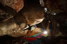 Bouldering in Hueco Tanks on 12/31/2019 with Blue Lizard Climbing and Yoga

Filename: SRM_20191231_1741080.jpg
Aperture: f/5.6
Shutter Speed: 1/250
Body: Canon EOS-1D Mark II
Lens: Canon EF 16-35mm f/2.8 L