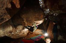 Bouldering in Hueco Tanks on 12/31/2019 with Blue Lizard Climbing and Yoga

Filename: SRM_20191231_1741170.jpg
Aperture: f/5.6
Shutter Speed: 1/250
Body: Canon EOS-1D Mark II
Lens: Canon EF 16-35mm f/2.8 L