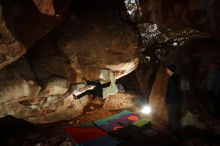 Bouldering in Hueco Tanks on 12/31/2019 with Blue Lizard Climbing and Yoga

Filename: SRM_20191231_1741240.jpg
Aperture: f/5.6
Shutter Speed: 1/250
Body: Canon EOS-1D Mark II
Lens: Canon EF 16-35mm f/2.8 L