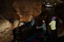 Bouldering in Hueco Tanks on 12/31/2019 with Blue Lizard Climbing and Yoga

Filename: SRM_20191231_1742210.jpg
Aperture: f/5.6
Shutter Speed: 1/250
Body: Canon EOS-1D Mark II
Lens: Canon EF 16-35mm f/2.8 L