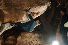 Bouldering in Hueco Tanks on 12/31/2019 with Blue Lizard Climbing and Yoga

Filename: SRM_20191231_1742530.jpg
Aperture: f/5.6
Shutter Speed: 1/250
Body: Canon EOS-1D Mark II
Lens: Canon EF 50mm f/1.8 II