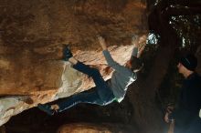 Bouldering in Hueco Tanks on 12/31/2019 with Blue Lizard Climbing and Yoga

Filename: SRM_20191231_1742590.jpg
Aperture: f/5.6
Shutter Speed: 1/250
Body: Canon EOS-1D Mark II
Lens: Canon EF 50mm f/1.8 II