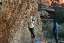 Bouldering in Hueco Tanks on 12/31/2019 with Blue Lizard Climbing and Yoga

Filename: SRM_20191231_1815160.jpg
Aperture: f/3.2
Shutter Speed: 1/250
Body: Canon EOS-1D Mark II
Lens: Canon EF 50mm f/1.8 II
