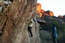 Bouldering in Hueco Tanks on 12/31/2019 with Blue Lizard Climbing and Yoga

Filename: SRM_20191231_1815210.jpg
Aperture: f/3.2
Shutter Speed: 1/250
Body: Canon EOS-1D Mark II
Lens: Canon EF 50mm f/1.8 II