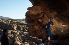 Bouldering in Hueco Tanks on 01/01/2020 with Blue Lizard Climbing and Yoga

Filename: SRM_20200101_1106540.jpg
Aperture: f/5.6
Shutter Speed: 1/250
Body: Canon EOS-1D Mark II
Lens: Canon EF 50mm f/1.8 II