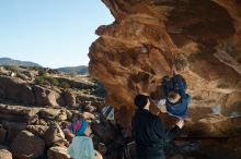 Bouldering in Hueco Tanks on 01/01/2020 with Blue Lizard Climbing and Yoga

Filename: SRM_20200101_1111030.jpg
Aperture: f/5.6
Shutter Speed: 1/250
Body: Canon EOS-1D Mark II
Lens: Canon EF 50mm f/1.8 II