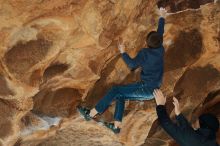 Bouldering in Hueco Tanks on 01/01/2020 with Blue Lizard Climbing and Yoga

Filename: SRM_20200101_1115500.jpg
Aperture: f/5.6
Shutter Speed: 1/250
Body: Canon EOS-1D Mark II
Lens: Canon EF 50mm f/1.8 II