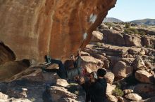 Bouldering in Hueco Tanks on 01/01/2020 with Blue Lizard Climbing and Yoga

Filename: SRM_20200101_1138470.jpg
Aperture: f/8.0
Shutter Speed: 1/250
Body: Canon EOS-1D Mark II
Lens: Canon EF 50mm f/1.8 II