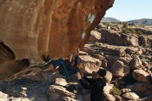 Bouldering in Hueco Tanks on 01/01/2020 with Blue Lizard Climbing and Yoga

Filename: SRM_20200101_1139340.jpg
Aperture: f/8.0
Shutter Speed: 1/250
Body: Canon EOS-1D Mark II
Lens: Canon EF 50mm f/1.8 II