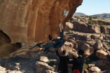 Bouldering in Hueco Tanks on 01/01/2020 with Blue Lizard Climbing and Yoga

Filename: SRM_20200101_1141320.jpg
Aperture: f/8.0
Shutter Speed: 1/250
Body: Canon EOS-1D Mark II
Lens: Canon EF 50mm f/1.8 II