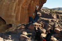 Bouldering in Hueco Tanks on 01/01/2020 with Blue Lizard Climbing and Yoga

Filename: SRM_20200101_1141370.jpg
Aperture: f/8.0
Shutter Speed: 1/250
Body: Canon EOS-1D Mark II
Lens: Canon EF 50mm f/1.8 II