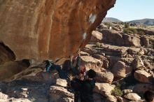 Bouldering in Hueco Tanks on 01/01/2020 with Blue Lizard Climbing and Yoga

Filename: SRM_20200101_1142200.jpg
Aperture: f/8.0
Shutter Speed: 1/250
Body: Canon EOS-1D Mark II
Lens: Canon EF 50mm f/1.8 II