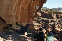 Bouldering in Hueco Tanks on 01/01/2020 with Blue Lizard Climbing and Yoga

Filename: SRM_20200101_1142450.jpg
Aperture: f/8.0
Shutter Speed: 1/250
Body: Canon EOS-1D Mark II
Lens: Canon EF 50mm f/1.8 II