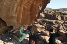 Bouldering in Hueco Tanks on 01/01/2020 with Blue Lizard Climbing and Yoga

Filename: SRM_20200101_1143310.jpg
Aperture: f/8.0
Shutter Speed: 1/250
Body: Canon EOS-1D Mark II
Lens: Canon EF 50mm f/1.8 II