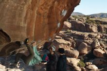 Bouldering in Hueco Tanks on 01/01/2020 with Blue Lizard Climbing and Yoga

Filename: SRM_20200101_1143400.jpg
Aperture: f/8.0
Shutter Speed: 1/250
Body: Canon EOS-1D Mark II
Lens: Canon EF 50mm f/1.8 II