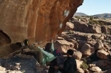 Bouldering in Hueco Tanks on 01/01/2020 with Blue Lizard Climbing and Yoga

Filename: SRM_20200101_1143480.jpg
Aperture: f/8.0
Shutter Speed: 1/250
Body: Canon EOS-1D Mark II
Lens: Canon EF 50mm f/1.8 II