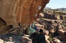 Bouldering in Hueco Tanks on 01/01/2020 with Blue Lizard Climbing and Yoga

Filename: SRM_20200101_1144000.jpg
Aperture: f/8.0
Shutter Speed: 1/250
Body: Canon EOS-1D Mark II
Lens: Canon EF 50mm f/1.8 II