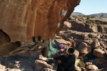 Bouldering in Hueco Tanks on 01/01/2020 with Blue Lizard Climbing and Yoga

Filename: SRM_20200101_1144030.jpg
Aperture: f/8.0
Shutter Speed: 1/250
Body: Canon EOS-1D Mark II
Lens: Canon EF 50mm f/1.8 II