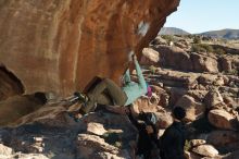 Bouldering in Hueco Tanks on 01/01/2020 with Blue Lizard Climbing and Yoga

Filename: SRM_20200101_1144130.jpg
Aperture: f/8.0
Shutter Speed: 1/250
Body: Canon EOS-1D Mark II
Lens: Canon EF 50mm f/1.8 II