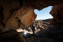 Bouldering in Hueco Tanks on 01/01/2020 with Blue Lizard Climbing and Yoga

Filename: SRM_20200101_1147550.jpg
Aperture: f/8.0
Shutter Speed: 1/250
Body: Canon EOS-1D Mark II
Lens: Canon EF 16-35mm f/2.8 L