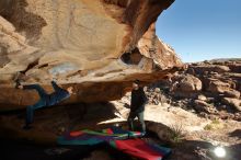 Bouldering in Hueco Tanks on 01/01/2020 with Blue Lizard Climbing and Yoga

Filename: SRM_20200101_1204060.jpg
Aperture: f/8.0
Shutter Speed: 1/250
Body: Canon EOS-1D Mark II
Lens: Canon EF 16-35mm f/2.8 L