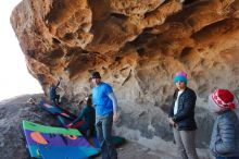 Bouldering in Hueco Tanks on 01/01/2020 with Blue Lizard Climbing and Yoga

Filename: SRM_20200101_1455380.jpg
Aperture: f/5.6
Shutter Speed: 1/250
Body: Canon EOS-1D Mark II
Lens: Canon EF 16-35mm f/2.8 L