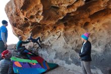 Bouldering in Hueco Tanks on 01/01/2020 with Blue Lizard Climbing and Yoga

Filename: SRM_20200101_1456030.jpg
Aperture: f/5.6
Shutter Speed: 1/250
Body: Canon EOS-1D Mark II
Lens: Canon EF 16-35mm f/2.8 L