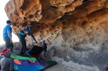 Bouldering in Hueco Tanks on 01/01/2020 with Blue Lizard Climbing and Yoga

Filename: SRM_20200101_1456240.jpg
Aperture: f/5.6
Shutter Speed: 1/250
Body: Canon EOS-1D Mark II
Lens: Canon EF 16-35mm f/2.8 L