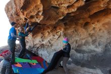 Bouldering in Hueco Tanks on 01/01/2020 with Blue Lizard Climbing and Yoga

Filename: SRM_20200101_1456280.jpg
Aperture: f/5.6
Shutter Speed: 1/250
Body: Canon EOS-1D Mark II
Lens: Canon EF 16-35mm f/2.8 L