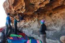 Bouldering in Hueco Tanks on 01/01/2020 with Blue Lizard Climbing and Yoga

Filename: SRM_20200101_1458090.jpg
Aperture: f/5.6
Shutter Speed: 1/250
Body: Canon EOS-1D Mark II
Lens: Canon EF 16-35mm f/2.8 L