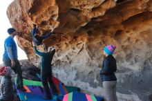 Bouldering in Hueco Tanks on 01/01/2020 with Blue Lizard Climbing and Yoga

Filename: SRM_20200101_1458280.jpg
Aperture: f/5.6
Shutter Speed: 1/250
Body: Canon EOS-1D Mark II
Lens: Canon EF 16-35mm f/2.8 L