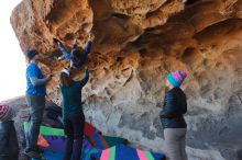 Bouldering in Hueco Tanks on 01/01/2020 with Blue Lizard Climbing and Yoga

Filename: SRM_20200101_1458440.jpg
Aperture: f/5.6
Shutter Speed: 1/250
Body: Canon EOS-1D Mark II
Lens: Canon EF 16-35mm f/2.8 L