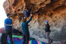 Bouldering in Hueco Tanks on 01/01/2020 with Blue Lizard Climbing and Yoga

Filename: SRM_20200101_1458570.jpg
Aperture: f/5.6
Shutter Speed: 1/250
Body: Canon EOS-1D Mark II
Lens: Canon EF 16-35mm f/2.8 L