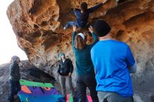 Bouldering in Hueco Tanks on 01/01/2020 with Blue Lizard Climbing and Yoga

Filename: SRM_20200101_1459150.jpg
Aperture: f/5.6
Shutter Speed: 1/250
Body: Canon EOS-1D Mark II
Lens: Canon EF 16-35mm f/2.8 L