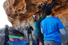 Bouldering in Hueco Tanks on 01/01/2020 with Blue Lizard Climbing and Yoga

Filename: SRM_20200101_1459210.jpg
Aperture: f/5.6
Shutter Speed: 1/250
Body: Canon EOS-1D Mark II
Lens: Canon EF 16-35mm f/2.8 L