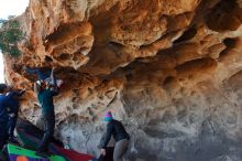 Bouldering in Hueco Tanks on 01/01/2020 with Blue Lizard Climbing and Yoga

Filename: SRM_20200101_1517350.jpg
Aperture: f/5.6
Shutter Speed: 1/250
Body: Canon EOS-1D Mark II
Lens: Canon EF 16-35mm f/2.8 L