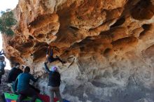 Bouldering in Hueco Tanks on 01/01/2020 with Blue Lizard Climbing and Yoga

Filename: SRM_20200101_1519200.jpg
Aperture: f/5.6
Shutter Speed: 1/250
Body: Canon EOS-1D Mark II
Lens: Canon EF 16-35mm f/2.8 L