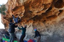 Bouldering in Hueco Tanks on 01/01/2020 with Blue Lizard Climbing and Yoga

Filename: SRM_20200101_1521250.jpg
Aperture: f/5.6
Shutter Speed: 1/250
Body: Canon EOS-1D Mark II
Lens: Canon EF 16-35mm f/2.8 L