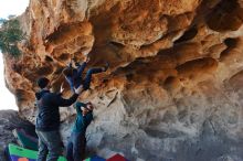 Bouldering in Hueco Tanks on 01/01/2020 with Blue Lizard Climbing and Yoga

Filename: SRM_20200101_1521291.jpg
Aperture: f/5.6
Shutter Speed: 1/250
Body: Canon EOS-1D Mark II
Lens: Canon EF 16-35mm f/2.8 L