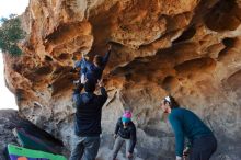 Bouldering in Hueco Tanks on 01/01/2020 with Blue Lizard Climbing and Yoga

Filename: SRM_20200101_1521370.jpg
Aperture: f/5.6
Shutter Speed: 1/250
Body: Canon EOS-1D Mark II
Lens: Canon EF 16-35mm f/2.8 L