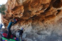 Bouldering in Hueco Tanks on 01/01/2020 with Blue Lizard Climbing and Yoga

Filename: SRM_20200101_1527380.jpg
Aperture: f/5.6
Shutter Speed: 1/250
Body: Canon EOS-1D Mark II
Lens: Canon EF 16-35mm f/2.8 L