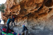 Bouldering in Hueco Tanks on 01/01/2020 with Blue Lizard Climbing and Yoga

Filename: SRM_20200101_1527440.jpg
Aperture: f/5.6
Shutter Speed: 1/250
Body: Canon EOS-1D Mark II
Lens: Canon EF 16-35mm f/2.8 L