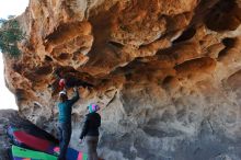 Bouldering in Hueco Tanks on 01/01/2020 with Blue Lizard Climbing and Yoga

Filename: SRM_20200101_1532550.jpg
Aperture: f/5.6
Shutter Speed: 1/250
Body: Canon EOS-1D Mark II
Lens: Canon EF 16-35mm f/2.8 L