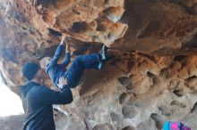 Bouldering in Hueco Tanks on 01/01/2020 with Blue Lizard Climbing and Yoga

Filename: SRM_20200101_1538500.jpg
Aperture: f/5.0
Shutter Speed: 1/250
Body: Canon EOS-1D Mark II
Lens: Canon EF 50mm f/1.8 II