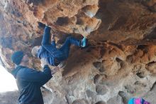 Bouldering in Hueco Tanks on 01/01/2020 with Blue Lizard Climbing and Yoga

Filename: SRM_20200101_1538520.jpg
Aperture: f/5.0
Shutter Speed: 1/250
Body: Canon EOS-1D Mark II
Lens: Canon EF 50mm f/1.8 II