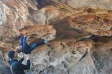 Bouldering in Hueco Tanks on 01/01/2020 with Blue Lizard Climbing and Yoga

Filename: SRM_20200101_1539040.jpg
Aperture: f/5.0
Shutter Speed: 1/250
Body: Canon EOS-1D Mark II
Lens: Canon EF 50mm f/1.8 II