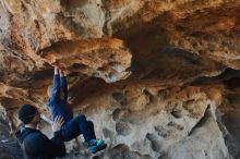 Bouldering in Hueco Tanks on 01/01/2020 with Blue Lizard Climbing and Yoga

Filename: SRM_20200101_1539260.jpg
Aperture: f/4.0
Shutter Speed: 1/250
Body: Canon EOS-1D Mark II
Lens: Canon EF 50mm f/1.8 II