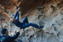 Bouldering in Hueco Tanks on 01/01/2020 with Blue Lizard Climbing and Yoga

Filename: SRM_20200101_1554010.jpg
Aperture: f/3.2
Shutter Speed: 1/250
Body: Canon EOS-1D Mark II
Lens: Canon EF 50mm f/1.8 II